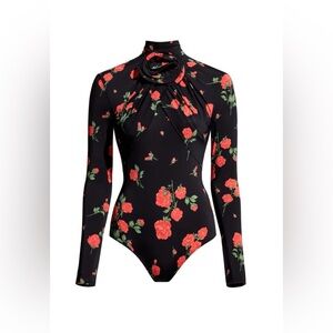 MAGDA BUTRYM x H&M ROSE APPLIQUÉ WRAPOVER BODYSUIT Size L